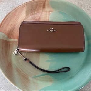 Coach Cognac Wallet Wristlet